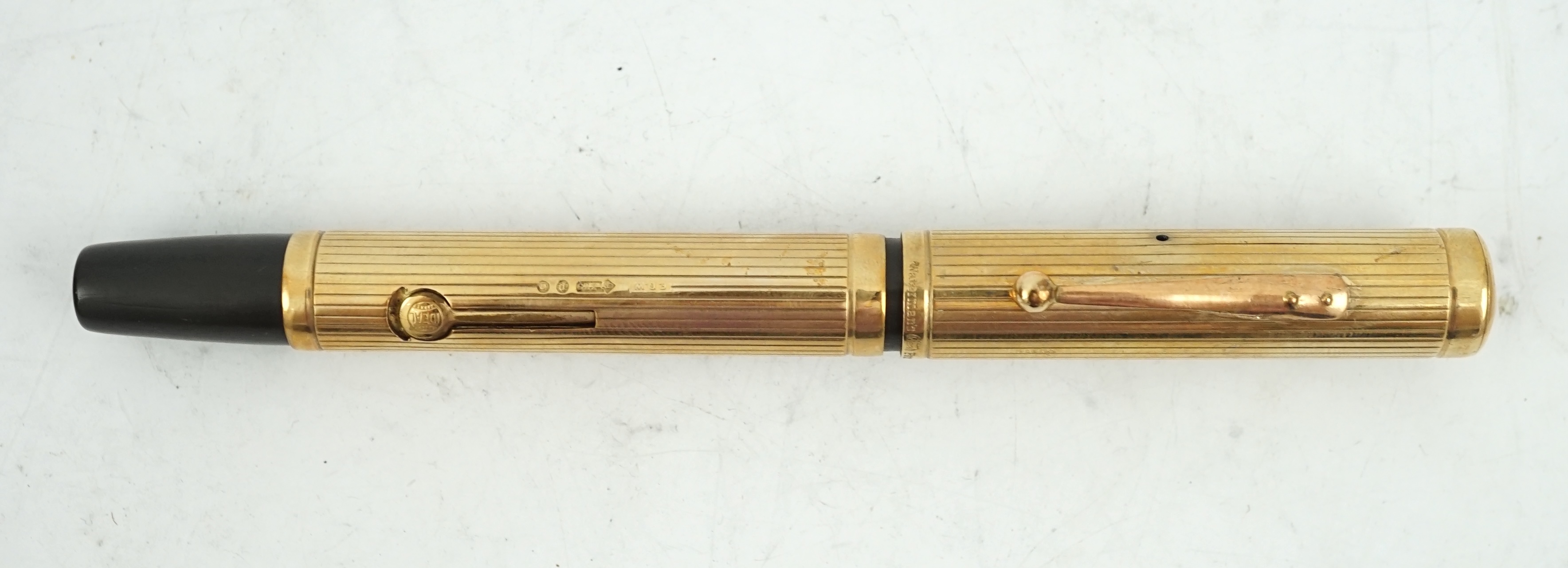 A Waterman 9ct. gold 'FDW' fountain pen